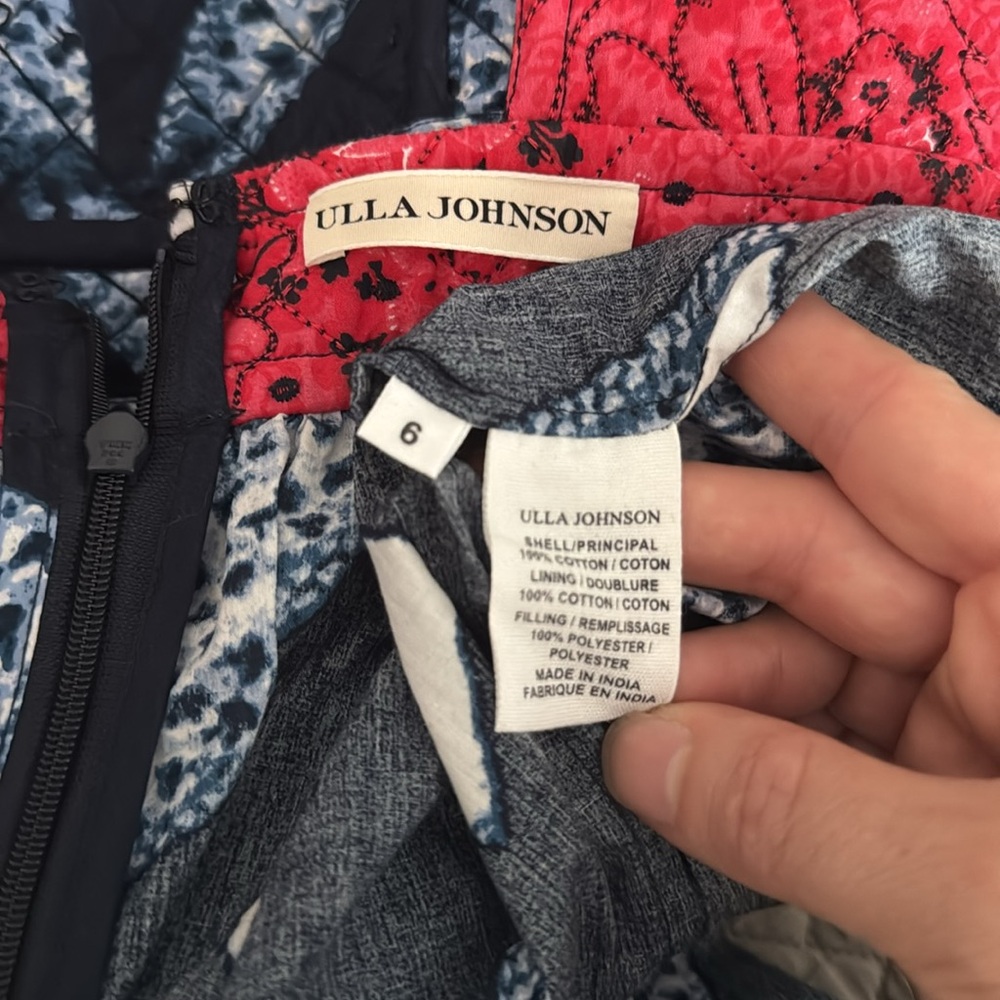 Ulla Johnson Jiya Blue Quilted Midi Dress - Picture 12 of 12